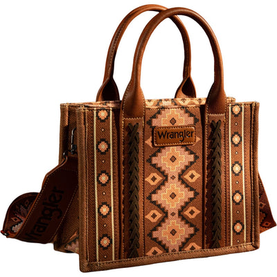 Wrangler Southwestern Print Small Canvas Tote/Crossbody Bag
