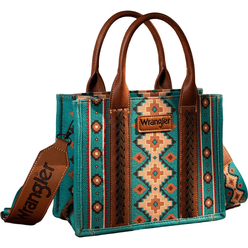 Wrangler Southwestern Print Small Canvas Tote/Crossbody Bag