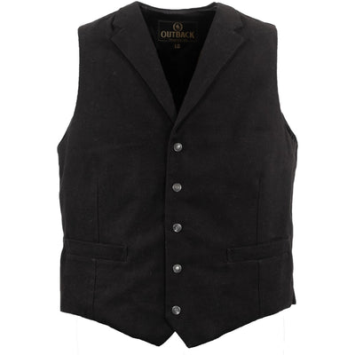 Outback Trading - Mens Canvas Jesse Vest — Black