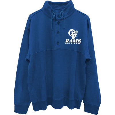 Junk Food - Mens Rams Mock 1/4 Button Up Top
