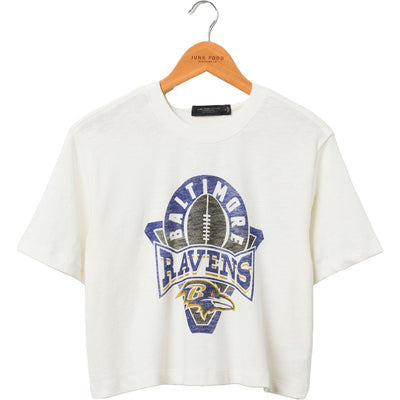 Junk Food - Womens Ravens Mock Neck Crop T-Shirt