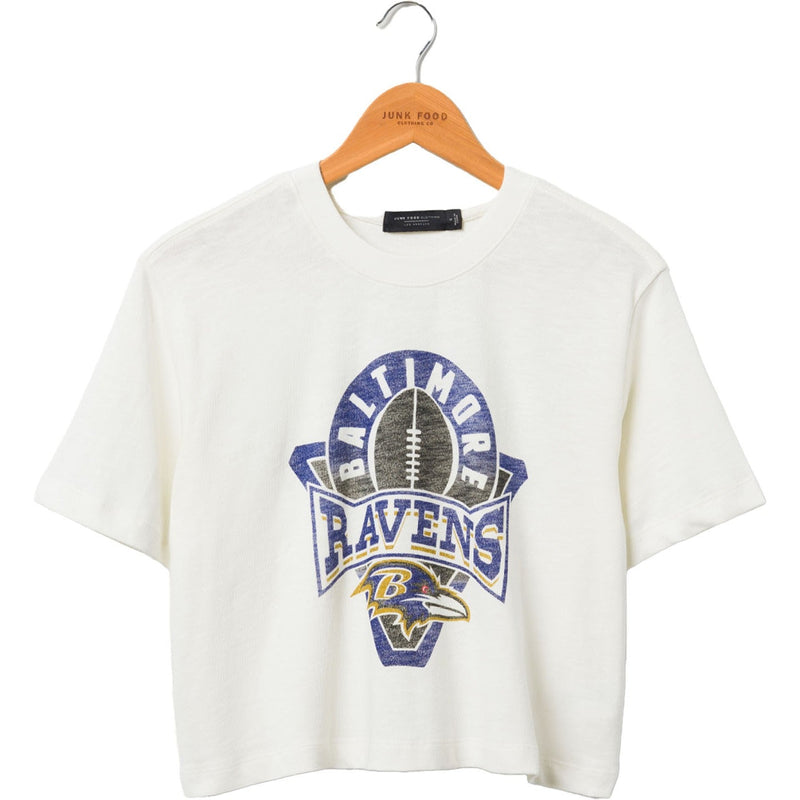 Junk Food - Womens Ravens Mock Neck Crop T-Shirt