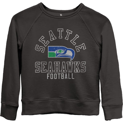 Junk Food - Girls Seahawks Flock Raglan Crew Fleece Top