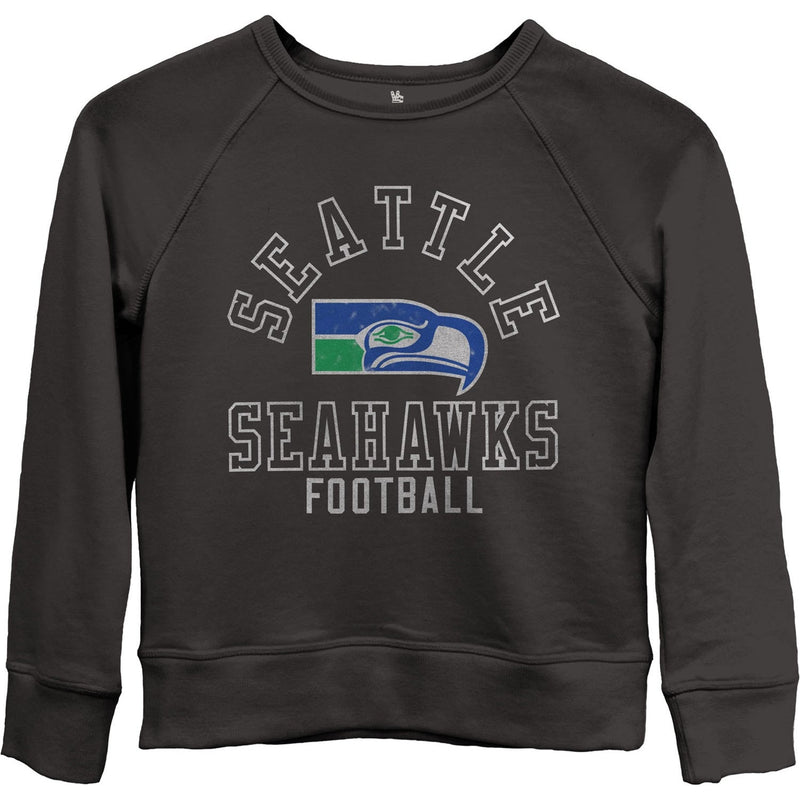 Junk Food - Girls Seahawks Flock Raglan Crew Fleece Top