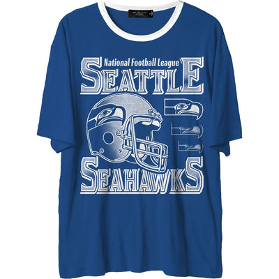 Junk Food - Mens Seahawks Oversized Ringer T-Shirt