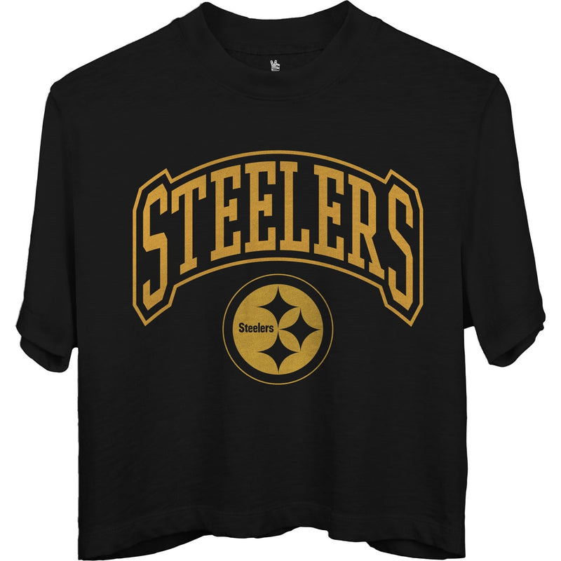 Junk Food - Womens Steelers Blitz Mn Crop T-Shirt
