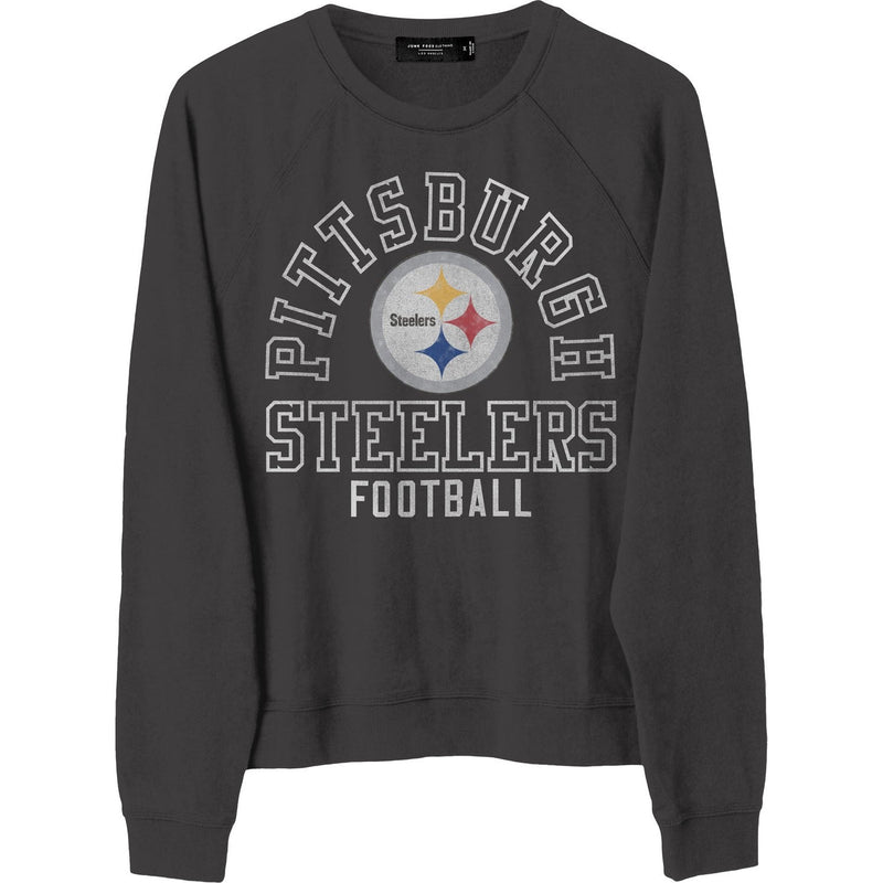 Junk Food - Womens Steelers Flocked Raglan Crew Top
