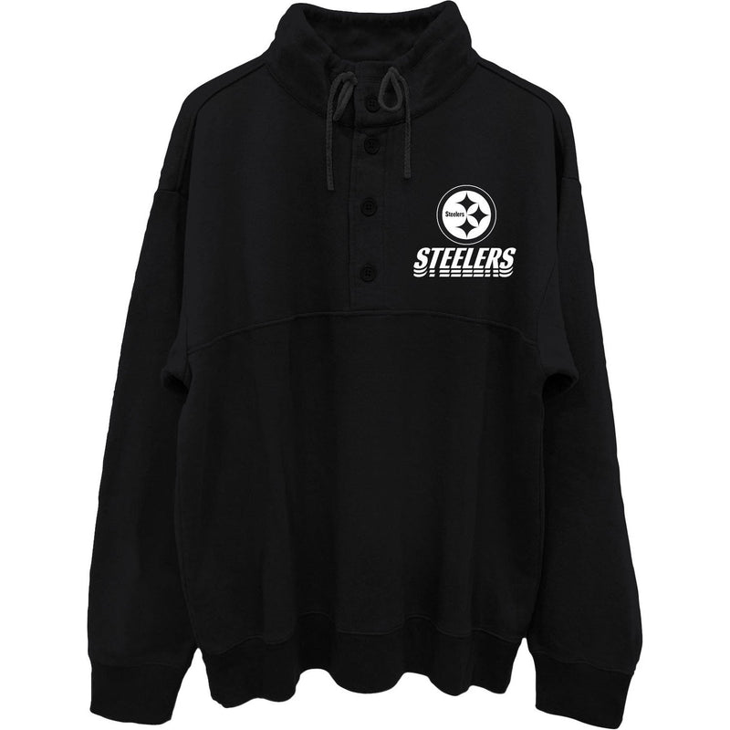 Junk Food - Mens Steelers Mock 1/4 Button Up Top