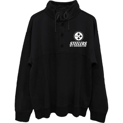 Junk Food - Mens Steelers Mock 1/4 Button Up Top