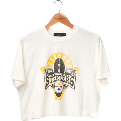 Junk Food - Womens Steelers Mock Neck Crop T-Shirt