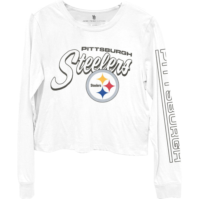 Junk Food - Womens Steelers Touchdown Long Sleeve Crop T-Shirt