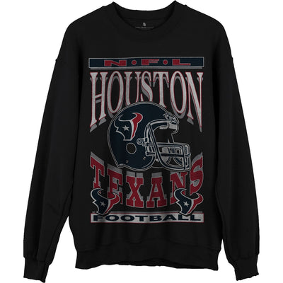 Junk Food - Unisex Texans Helmet Flea Mkt Crew Fleece T-Shirt