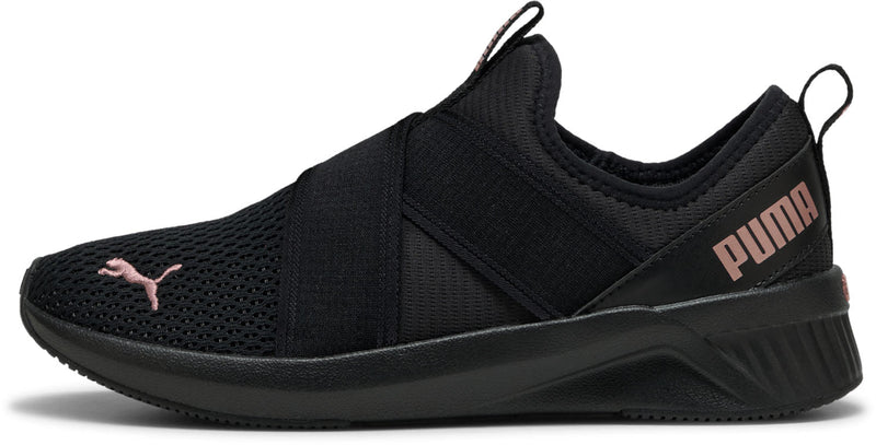 Puma - Womens Softride Harli Slip On Shoes — Black/Black/Rose Gold