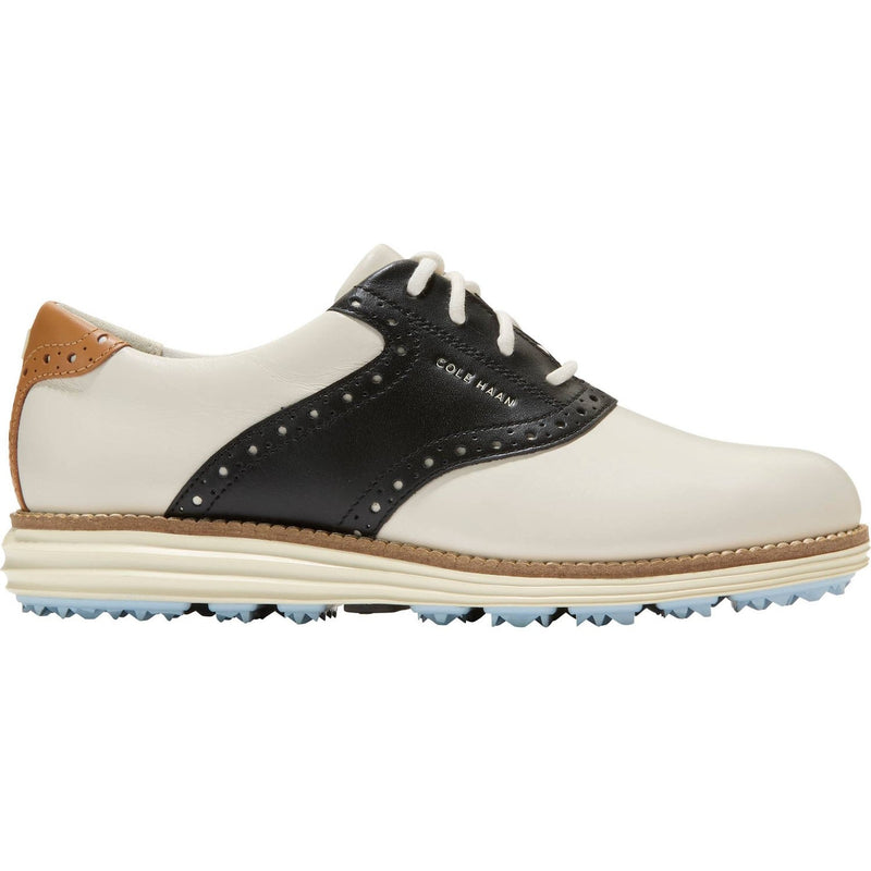 Cole Haan - Womens Originalgrand Saddle Golf Shoes — Ivory/Black/Biscuit/Skyway