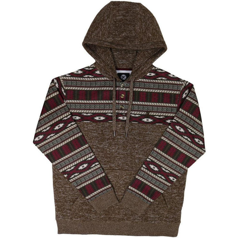 Hooey - Mens Jimmy Hoodie With Multi Color Pattern On Shoulders And Sleeves & With A Internal Phone Pocket