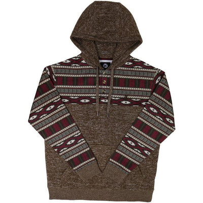 Hooey - Mens Jimmy Hoodie With Multi Color Pattern On Shoulders And Sleeves & With A Internal Phone Pocket