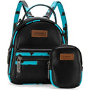 Wrangler - Womens Cow Print Trimmed Mini Backpack With Coin Pouch