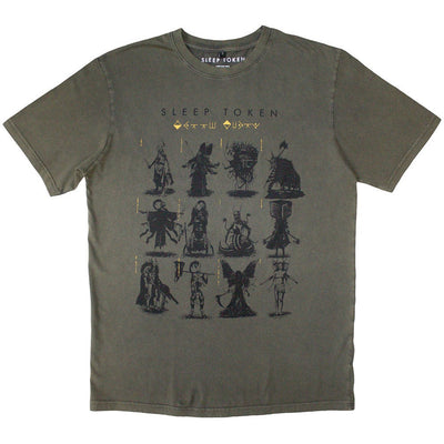 Sleep Token - Unisex Stone Wash Grid T-Shirt