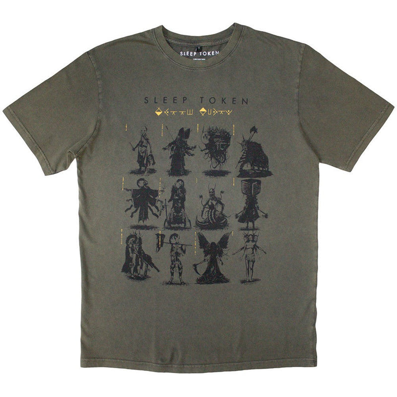 Sleep Token - Unisex Stone Wash Grid T-Shirt
