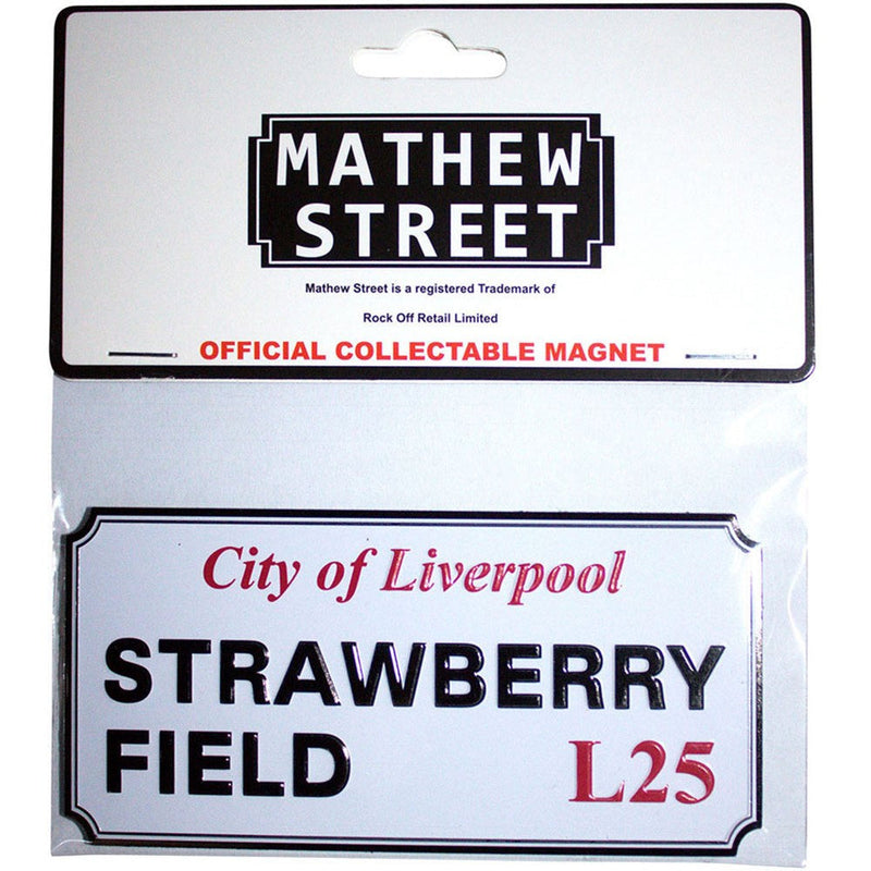 Rock Off - Unisex Strawberry Field Liverpool Sign Embossed Fridge Magnet