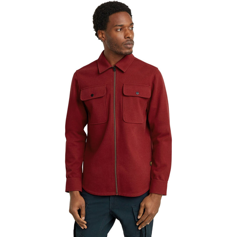 G-Star Raw - Mens Gpo Zip Overshirt — Dry Red