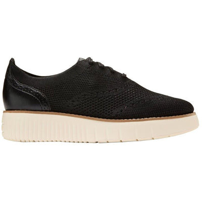 Cole Haan - Womens Grand City Platform Stitchlite Oxfords Shoes — Black Knit/Ivory