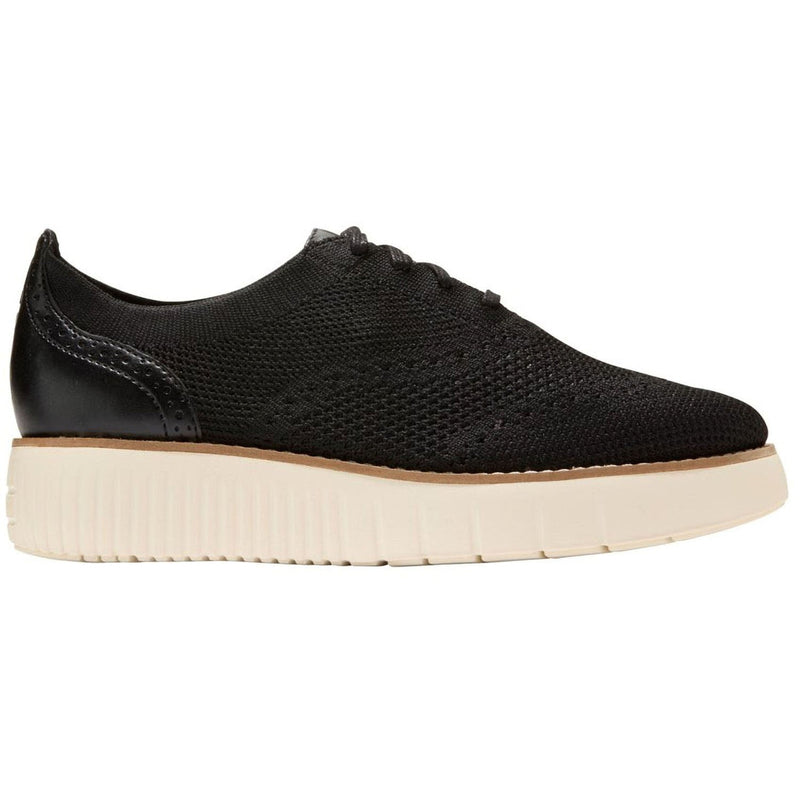 Cole Haan - Womens Grand City Platform Stitchlite Oxfords Shoes — Black Knit/Ivory