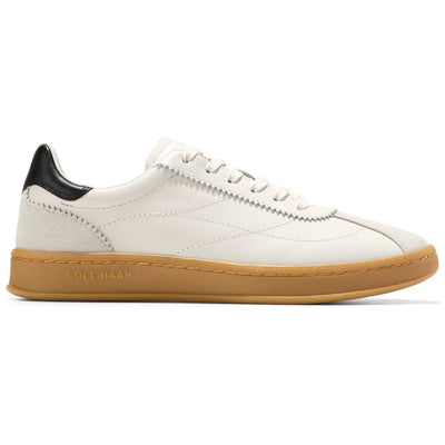 Cole Haan - Womens Grand Crosscourt Brynn Sneakers Shoes — Ivory/Silver Birch Suede/Black/Gum