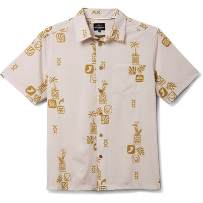 Quiksilver - Mens Mystic Fin Short Sleeve Woven Shirt — Moonbeam