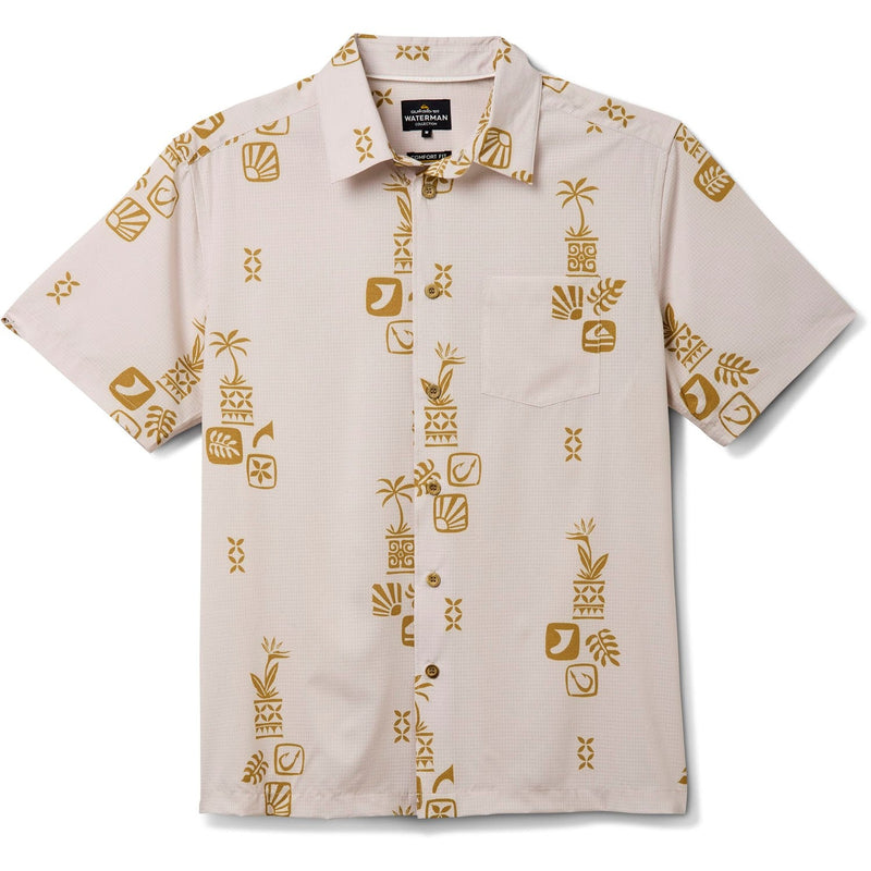 Quiksilver - Mens Mystic Fin Short Sleeve Woven Shirt — Moonbeam
