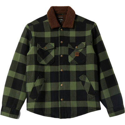 Brixton - Mens Durham Lined Jacket — Black/Wild Green Flannel