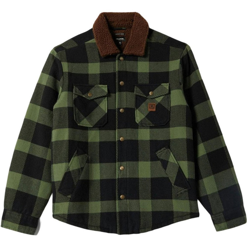 Brixton - Mens Durham Lined Jacket — Black/Wild Green Flannel