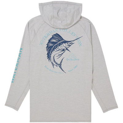 Quiksilver - Mens Marley Long Sleeve Hooded Surf T-Shirt — Light Grey Hth