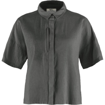 Fjallraven - Womens Ovik Hemp Camp Short Sleeve Shirt — Dark Grey