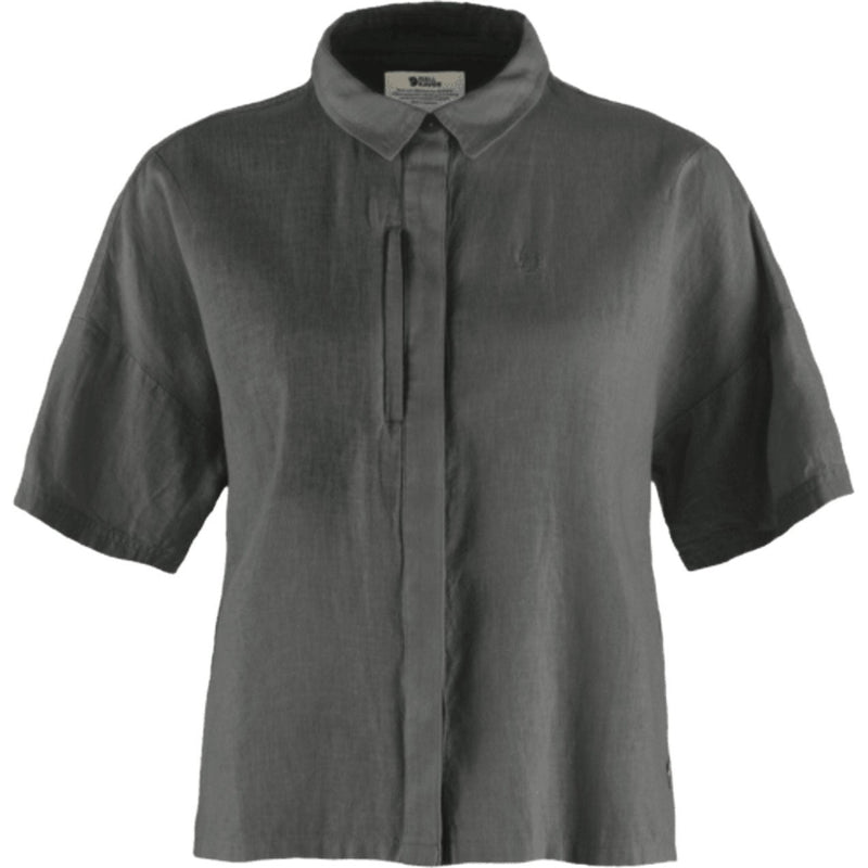 Fjallraven - Womens Ovik Hemp Camp Short Sleeve Shirt — Dark Grey