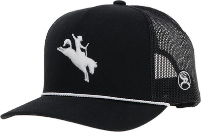 Roughy - Mens Whit 5-Panel Trucker Cap With Logo — Black