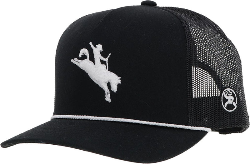 Roughy - Mens Whit 5-Panel Trucker Cap With Logo — Black
