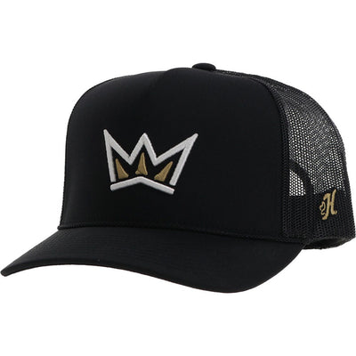 Hooey - Mens Sage Kimzey 5-Panel Trucker Cap With Logo And Become Legendary On The Back — Black/White/Yellow