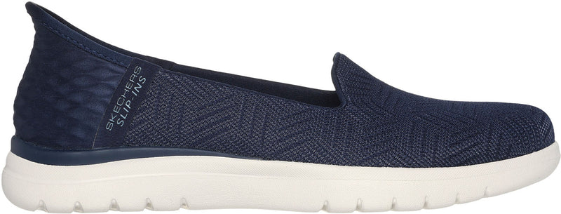 Skechers - Womens On-The-Go Flex - Clover Slip On Shoes — Navy/White