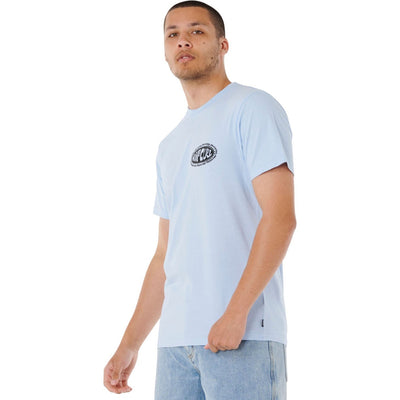 Rip Curl - Mens Raw Energy De Oval T-Shirt — Blue Wind