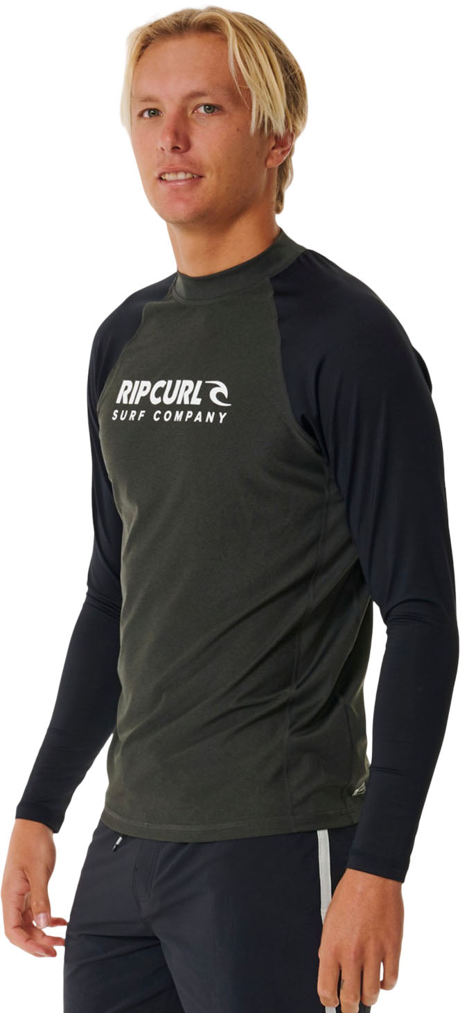 Rip Curl - Mens Shock Upf Long Sleeve Rash Guard — Black Marle