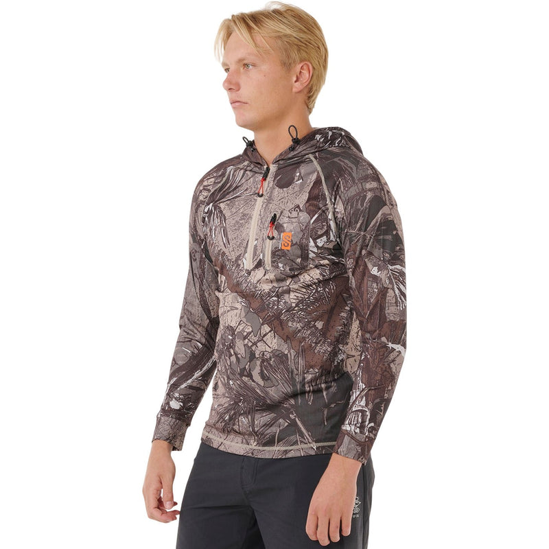 Rip Curl - Mens Search Upf Hood Rash Guard — Cactus Green