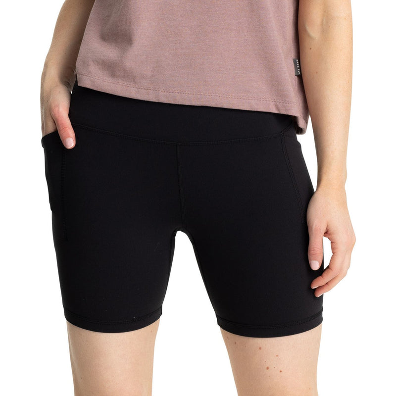 Free Fly - Womens All Day 6 Pocket Short — Black