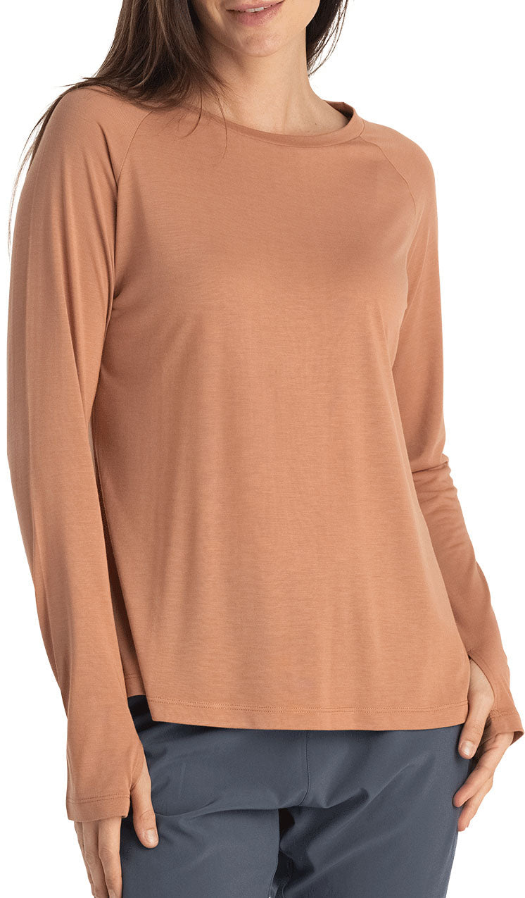 Free Fly - Womens Bamboo Lightweight Long Sleeve Ii T-Shirt — Canyon Clay