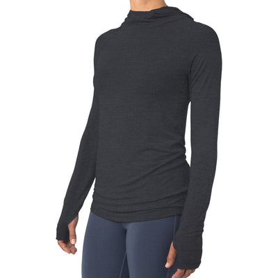 Free Fly - Womens Bamboo Shade Hoodie — Heather Black