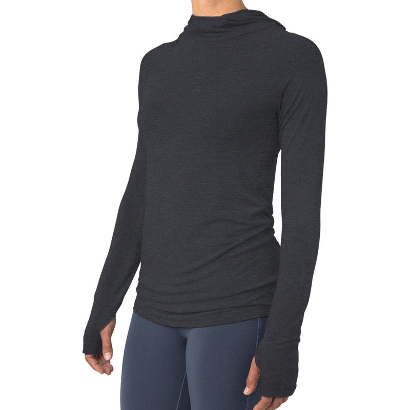 Free Fly - Womens Bamboo Shade Hoodie — Heather Black