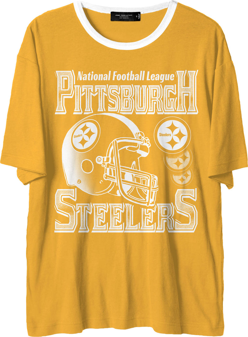 Junk Food - Mens Steelers Oversized Ringer T-Shirt