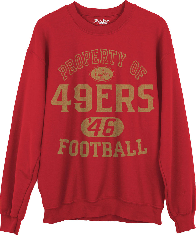 Junk Food - Unisex 49Ers Property Crew Neck Fleece Sweatshirt