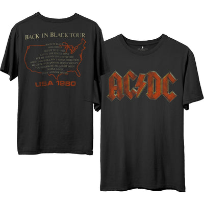 Junk Food - Mens Ac/Dc Back In Black Tour T-Shirt