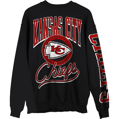 Junk Food - Unisex Chiefs Glitter Crew Neck Fleece Sweatshirt